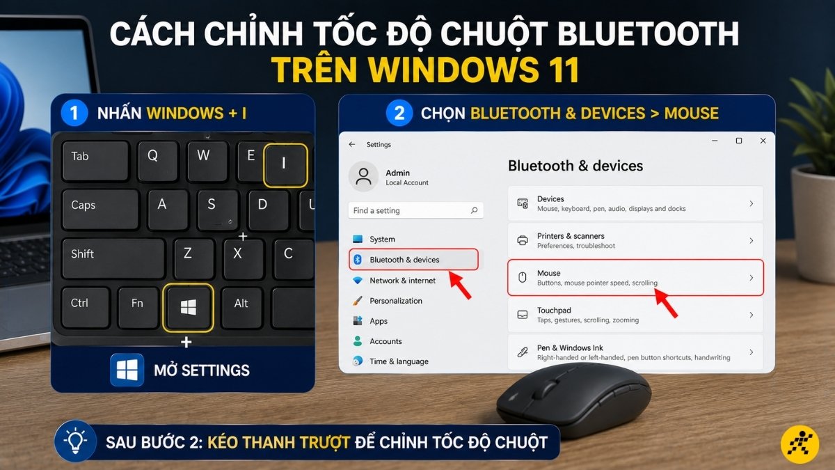 Nhấn tổ hợp ph&iacute;m Windows + I