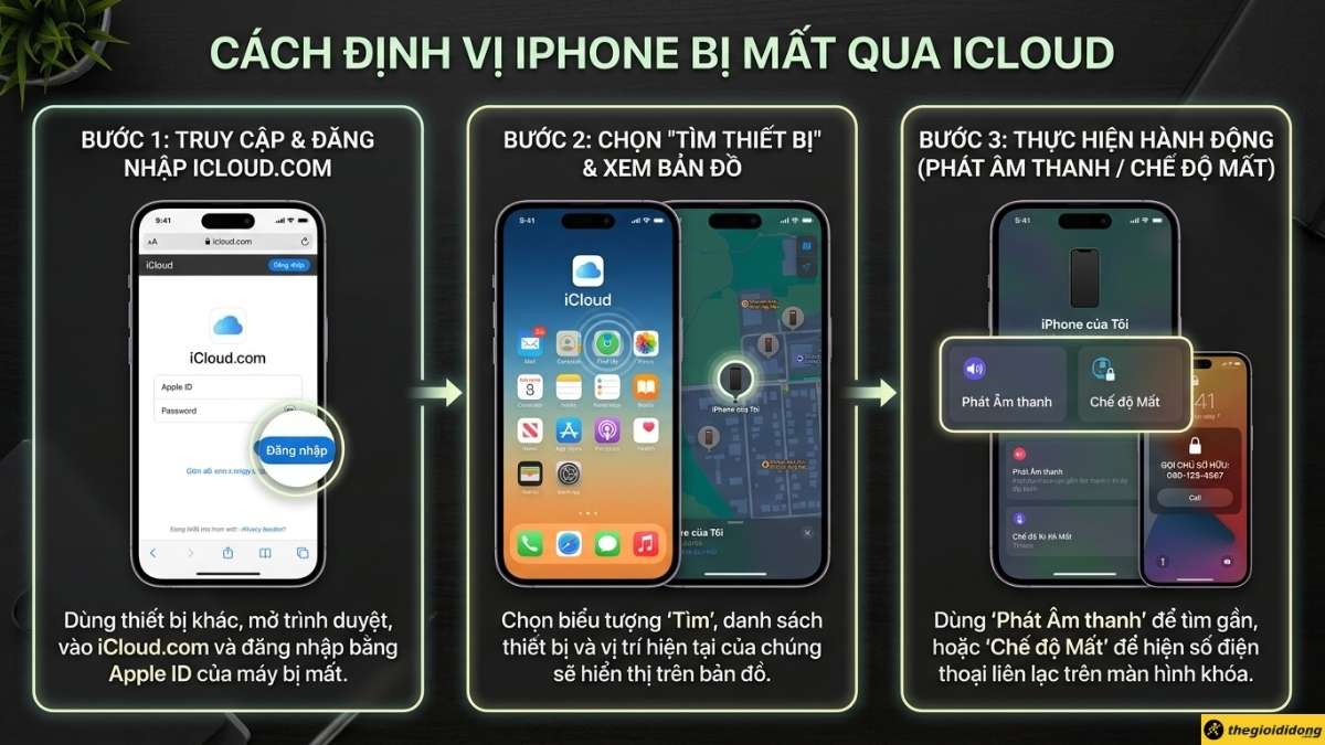 C&aacute;ch định vị iPhone bằng iCloud