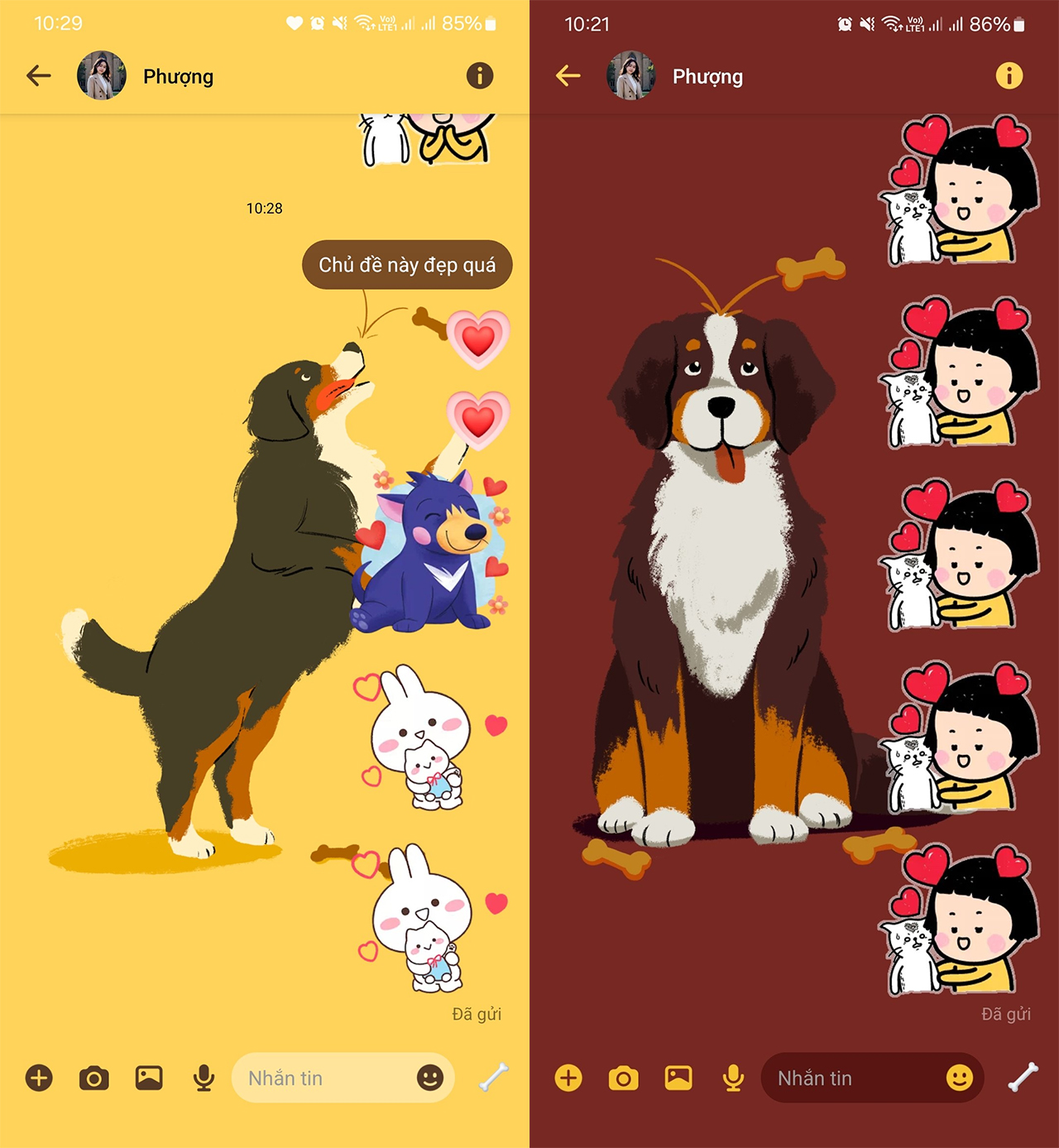 Cách đổi chủ đề chó Murphy trên Messenger 