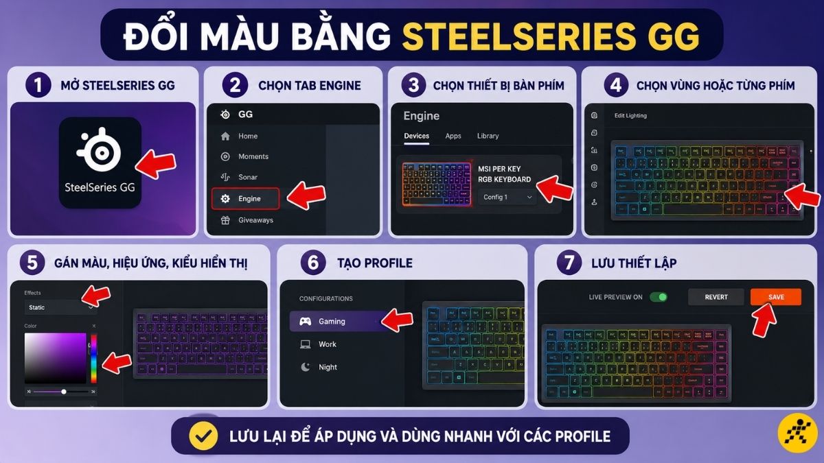 Đổi m&agrave;u bằng SteelSeries GG
