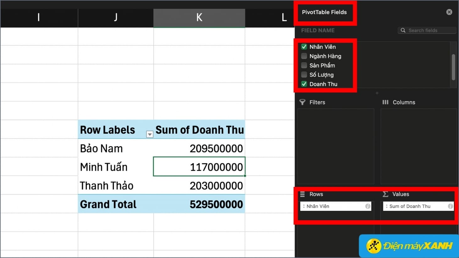 Thiết lập bảng Pivot Table Cách sử dụng Pivot Table trên Excel