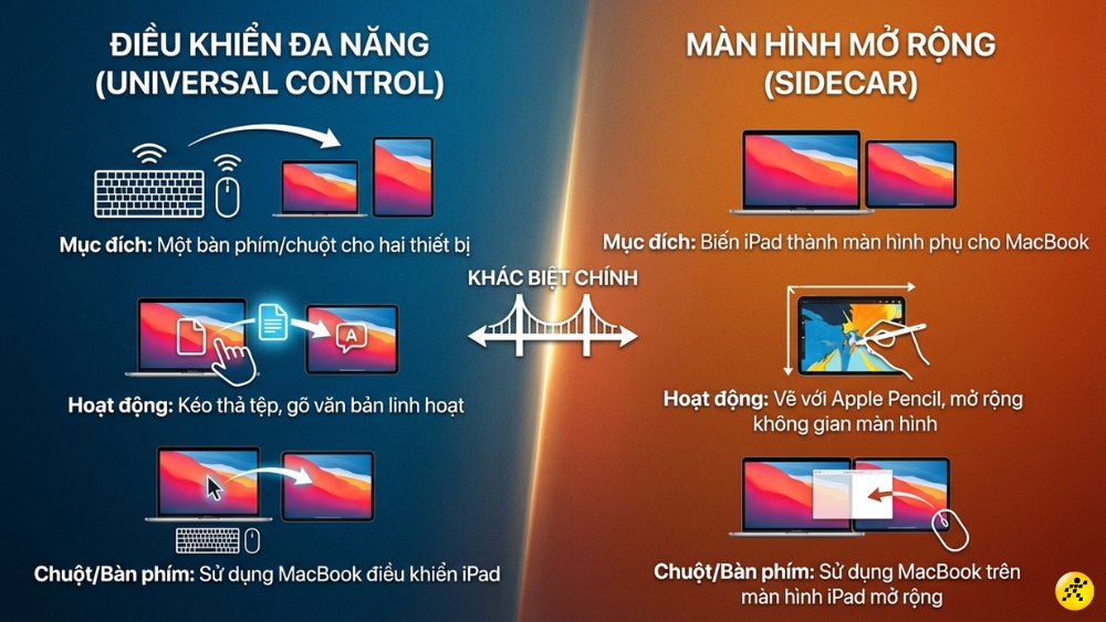 Ph&acirc;n biệt Universal Control v&agrave; Sidecar