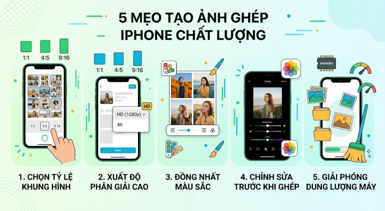 Một số mẹo giúp ảnh ghép trên iPhone chất lượng hơn