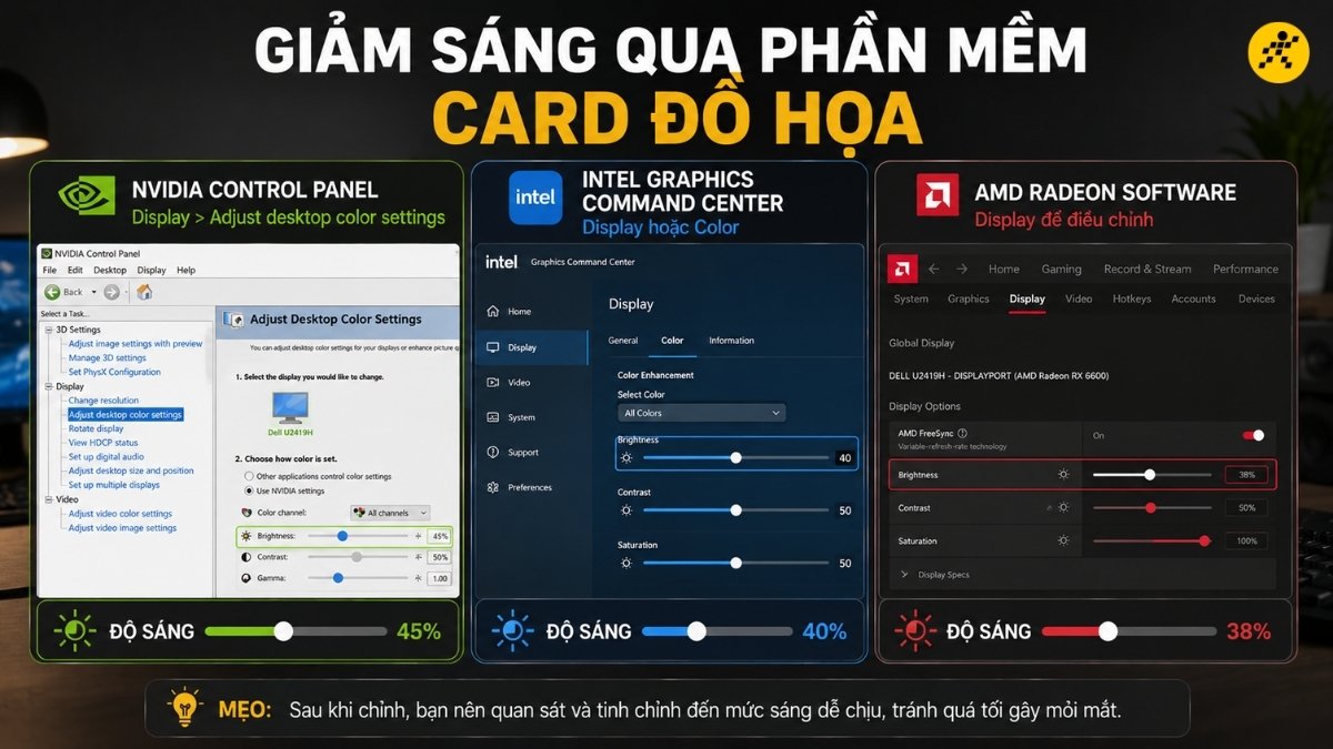 Giảm s&aacute;ng qua phần mềm card đồ họa