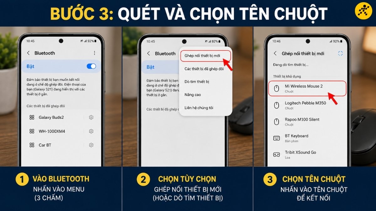 Qu&eacute;t v&agrave; chọn t&ecirc;n chuột
