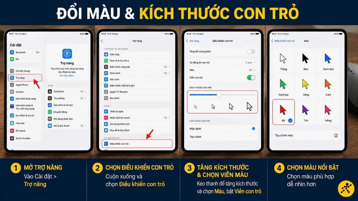 Đổi màu sắc và kích thước con trỏ Đổi màu sắc và kích thước con trỏ