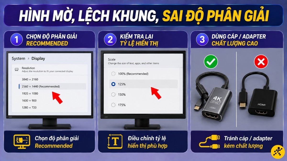 Hình mờ, lệch khung, sai độ phân giải Hình mờ, lệch khung, sai độ phân giải