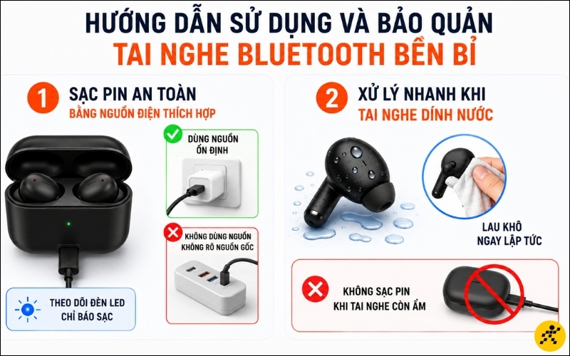 Sử dụng nguồn điện ổn định v&agrave; sạc pin an to&agrave;n theo hướng dẫn từ nh&agrave; sản xuất