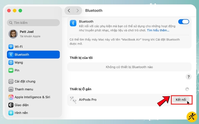 Nhấn Connect để hoàn thành quá trình ghép đôi tai nghe Macbook Nhấn Connect để hoàn thành quá trình ghép đôi tai nghe Macbook
