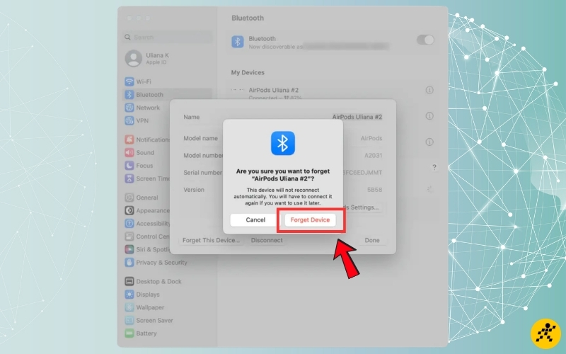 Chọn Forget Device và kết nối lại Chọn Forget Device và kết nối lại