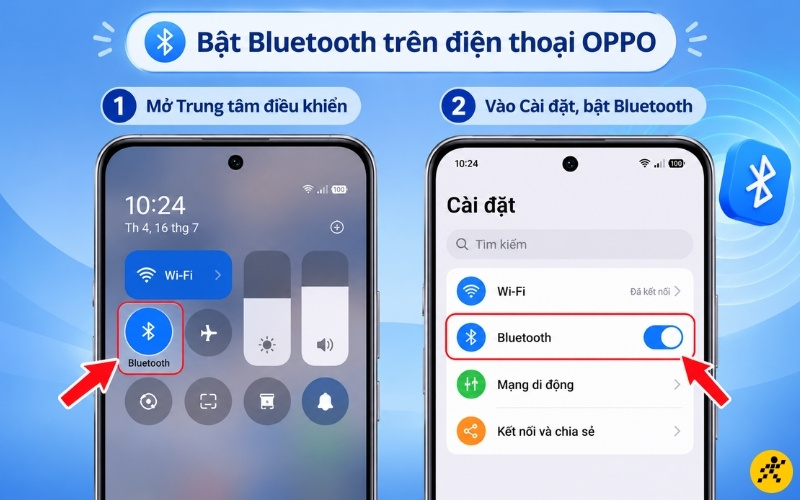Bật Bluetooth tr&ecirc;n điện thoại