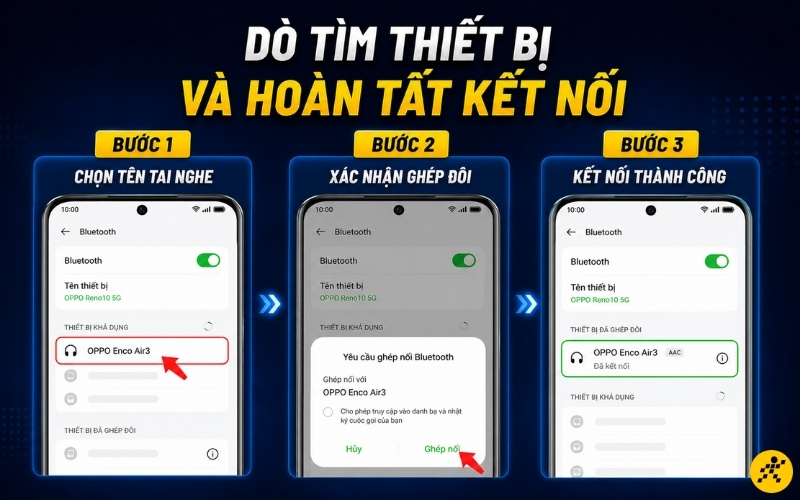 D&ograve; t&igrave;m thiết bị v&agrave; ho&agrave;n tất kết nối
