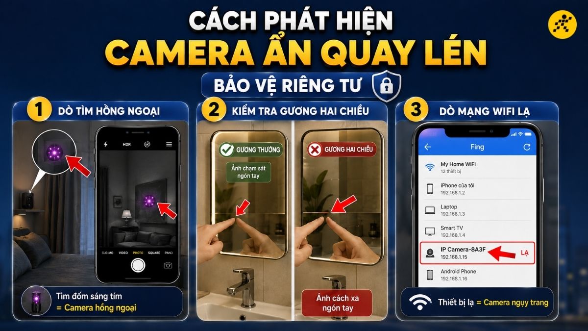 C&aacute;ch ph&aacute;t hiện camera ẩn quay l&eacute;n