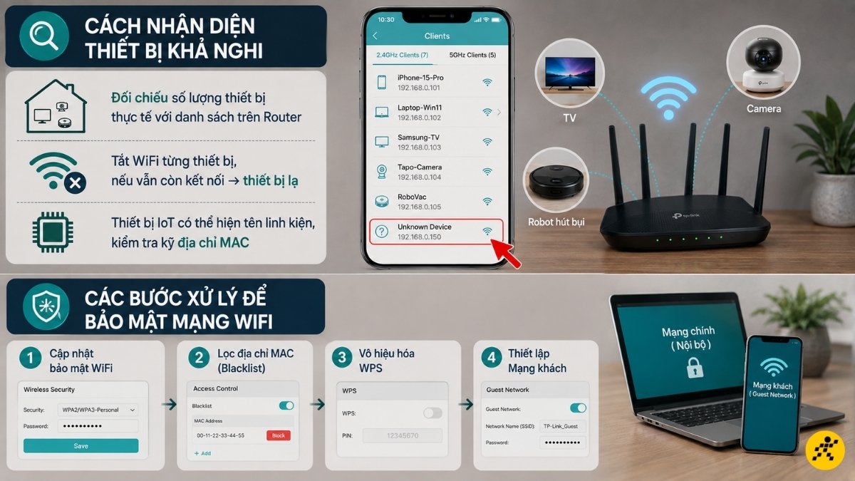 Mẹo nhận biết và xử lý thiết bị lạ truy cập trái phép Mẹo nhận biết và xử lý thiết bị lạ truy cập trái phép