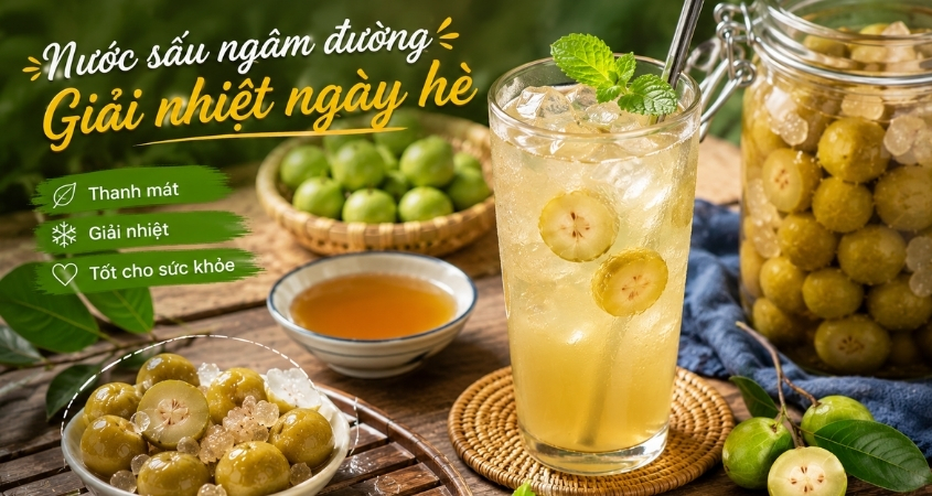 Nước sấu ngâm đường giải khát ngày hè