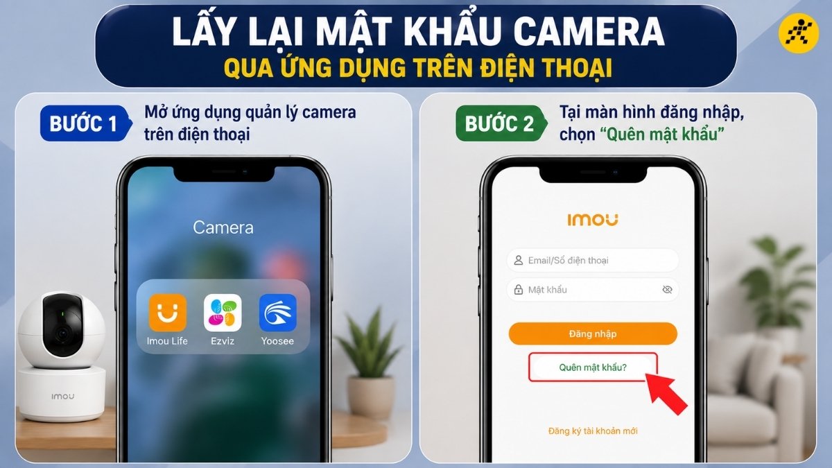 Mở ứng dụng quản l&yacute; camera