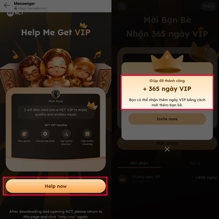 Chọn tham gia chương trình nhận 1 năm NhacCuaTui miễn phí Chọn tham gia chương trình nhận 1 năm NhacCuaTui miễn phí