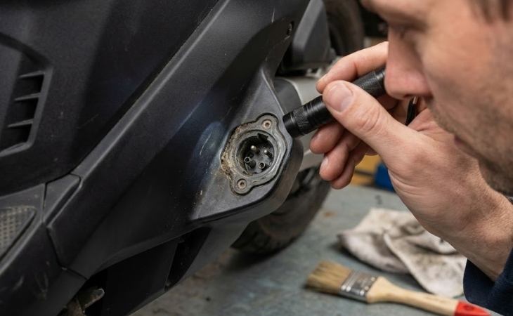 Dấu hiệu nhận biết lỗi sạc - Kiểm tra cổng sạc xe máy điện