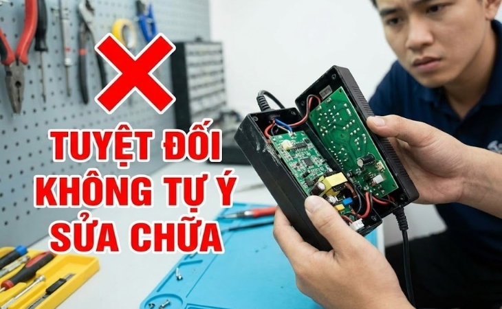 Dấu hiệu nhận biết lỗi sạc - Không tự ý sửa chữa bộ sạc