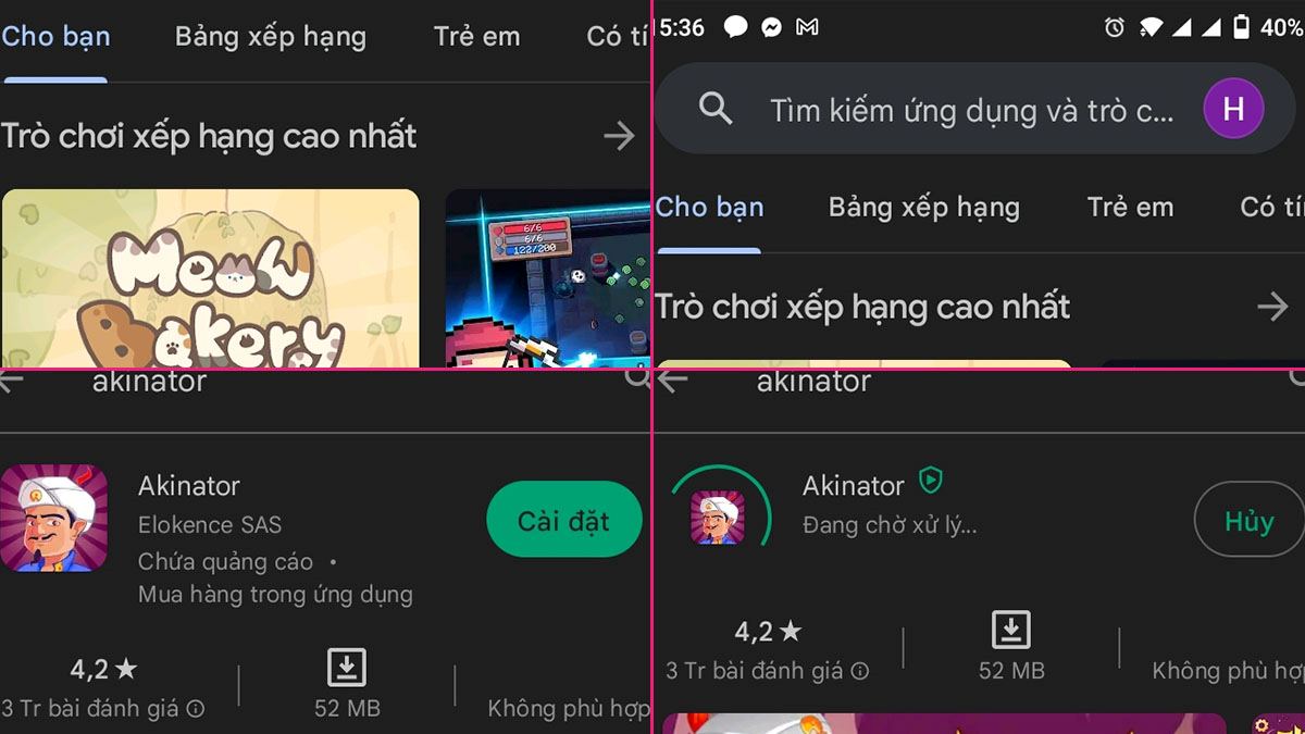 Tìm kiếm và tải ứng dụng Akinator trên cửa hàng di động