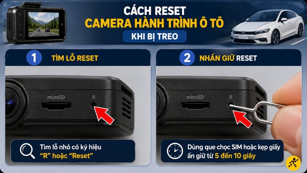 T&igrave;m lỗ nhỏ li ti c&oacute; k&yacute; hiệu chữ "R" hoặc "Reset"