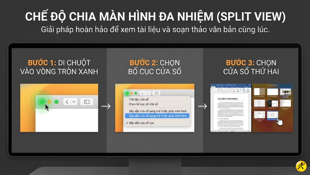 Chia đ&ocirc;i m&agrave;n h&igrave;nh bằng Split View