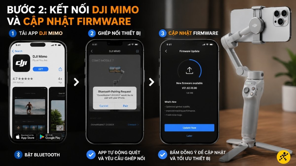 Kết nối DJI Mimo và cập nhật Firmware Kết nối DJI Mimo và cập nhật Firmware
