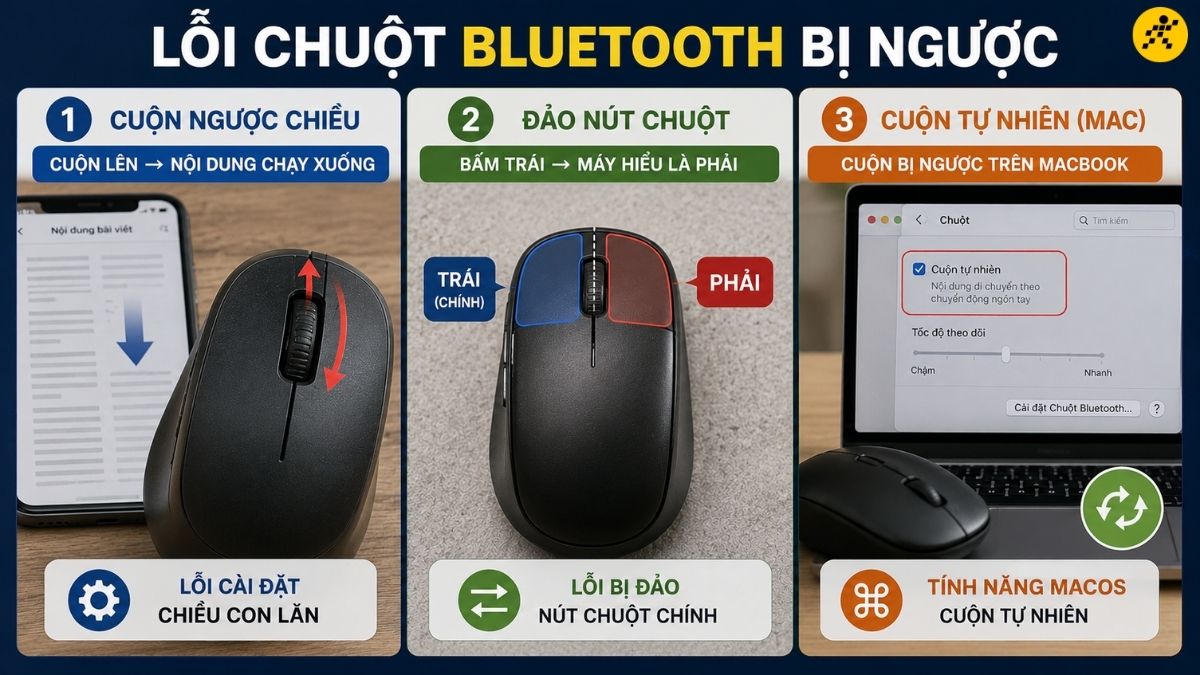 Lỗi chuột Bluetooth bị ngược 