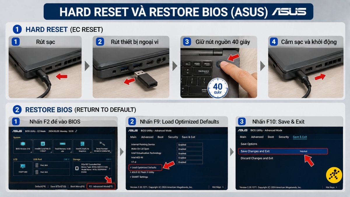 Hard Reset v&agrave; Restore BIOS