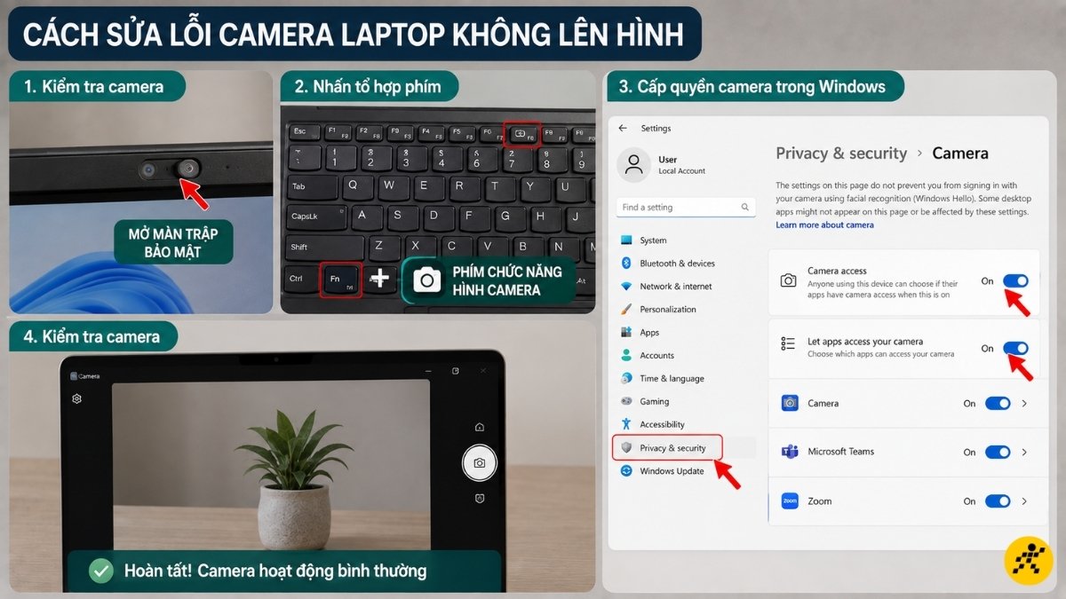 C&aacute;ch sửa lỗi camera laptop kh&ocirc;ng l&ecirc;n h&igrave;nh