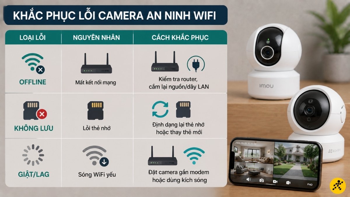 Khắc phục lỗi camera an ninh WiFi