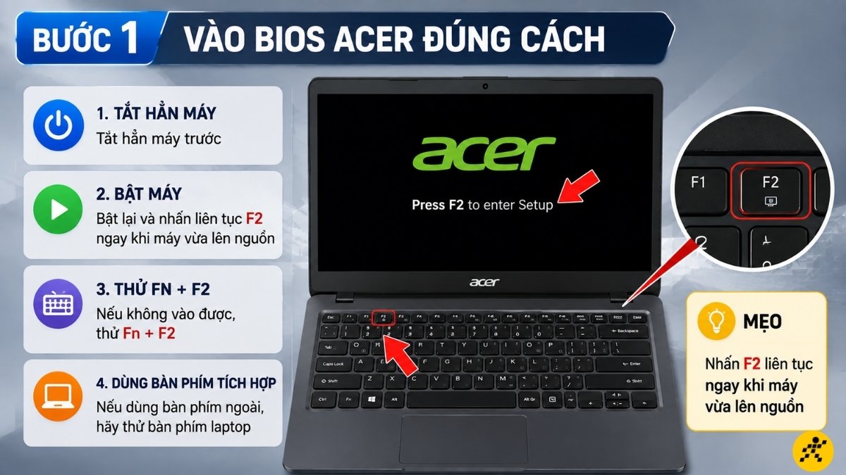 Vào BIOS Acer đúng cách Vào BIOS Acer đúng cách