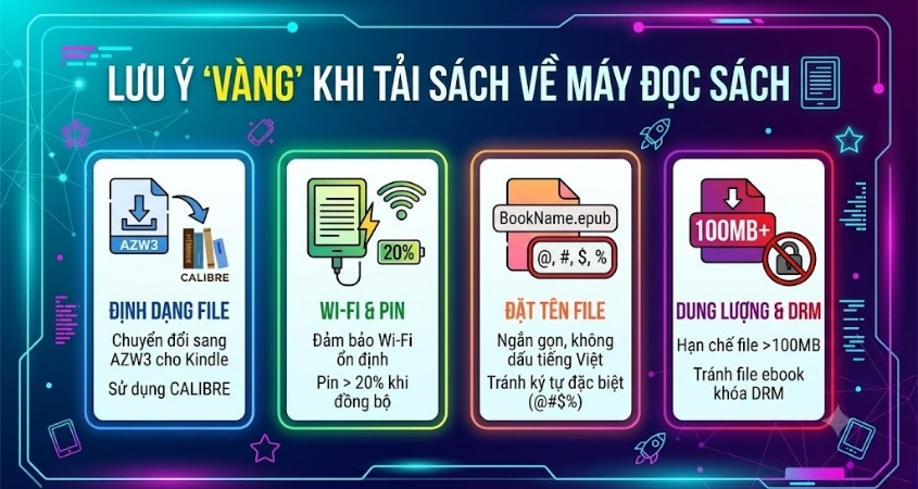 Những lưu ý giúp tải sách về máy đọc sách không bị lỗi Những lưu ý giúp tải sách về máy đọc sách không bị lỗi