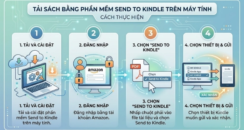 Tải sách bằng phần mềm Send to Kindle trên máy tính Tải sách bằng phần mềm Send to Kindle trên máy tính