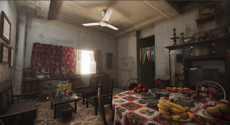 Đồ họa tái hiện chân thực không gian chung cư Sài Gòn thập niên 90