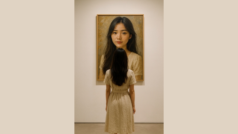 Ảnh theo trend ngắm tranh trong bảo t&agrave;ng