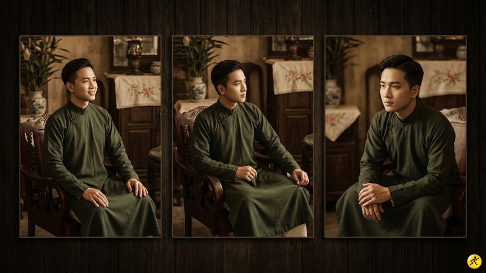 D&aacute;ng nam &aacute;o d&agrave;i ngồi thanh lịch