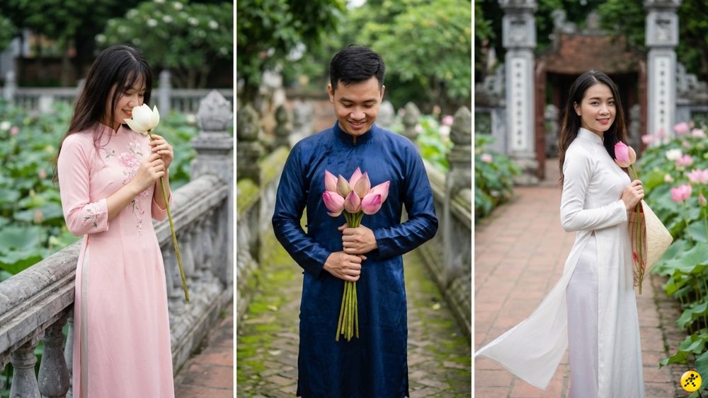 Dáng cầm hoa sen trong chùa Dáng cầm hoa sen trong chùa