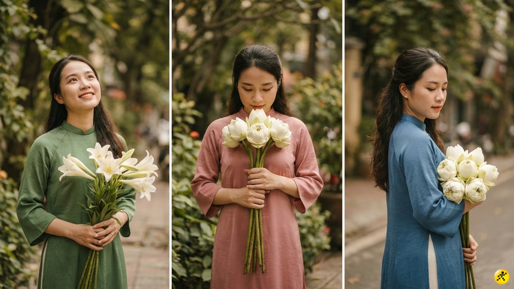 Dáng ôm bó hoa ngực Dáng ôm bó hoa ngực