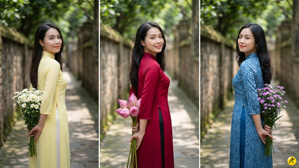 Dáng đặt hoa sau lưng Dáng đặt hoa sau lưng