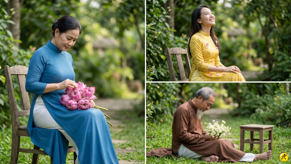 Dáng ngồi ngắm hoa Dáng ngồi ngắm hoa