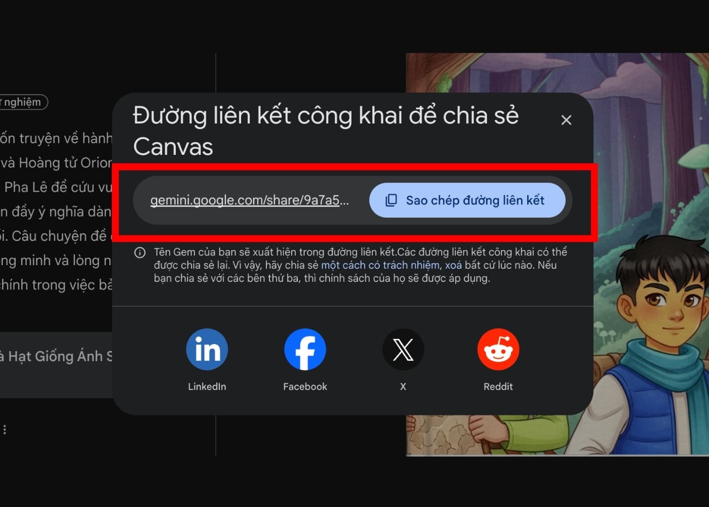 Chia sẻ Storybook vừa tạo trên Gemini Chia sẻ Storybook vừa tạo trên Gemini