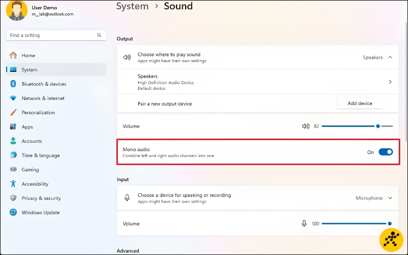 Cách nghe một bên loa laptop bằng tính năng Mono Audio Cách nghe một bên loa laptop bằng tính năng Mono Audio