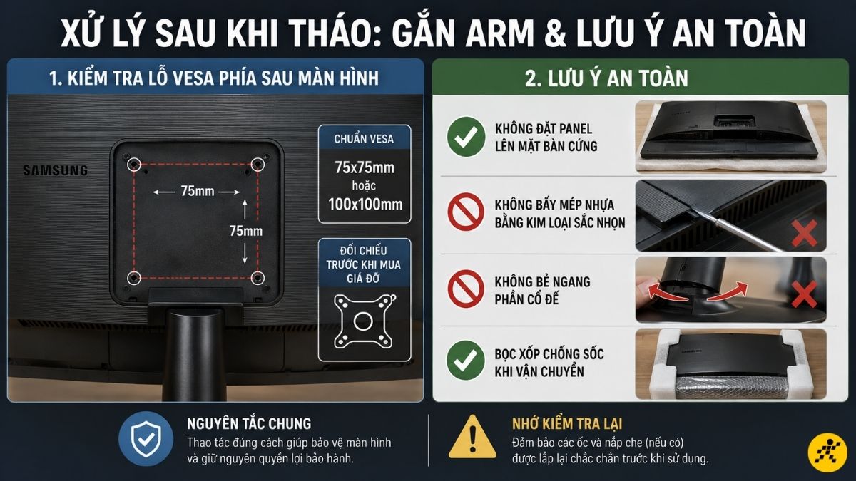 Gắn arm và lưu ý an toàn Gắn arm và lưu ý an toàn