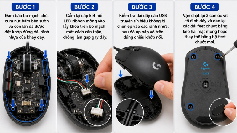 Quy tr&igrave;nh lắp r&aacute;p lại chuột