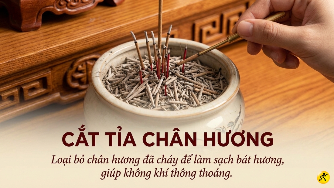 Tỉa ch&acirc;n nhang (hay c&ograve;n gọi l&agrave; r&uacute;t ch&acirc;n nhang/ch&acirc;n hương)