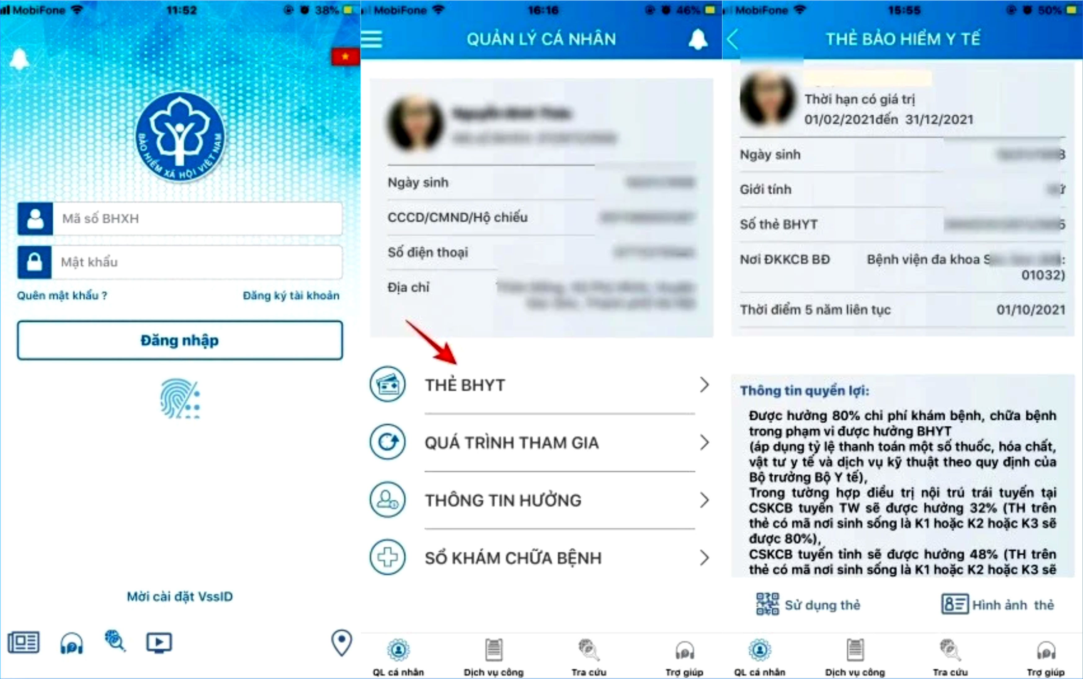 Tra cứu thông tin thẻ BHYT trên ứng dụng VssID
