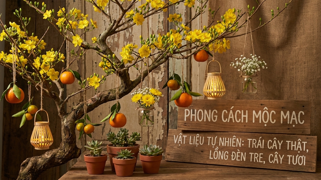 Trang tr&iacute; theo phong c&aacute;ch "Mộc" 