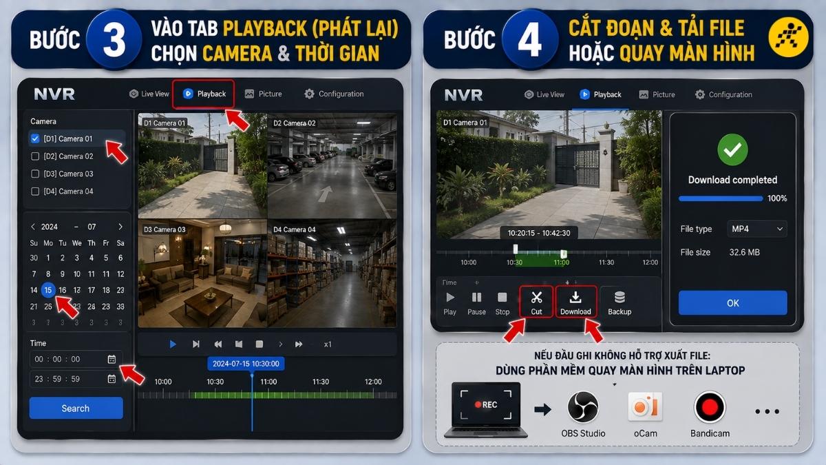 Chuyển đến tab "Playback" (Ph&aacute;t lại)