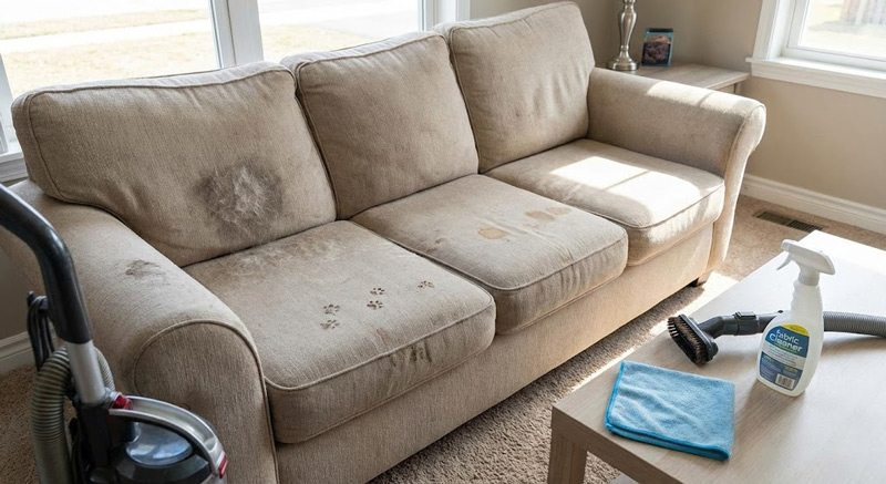 Sofa nên vệ sinh khi vết bẩn còn mới, bụi bám nhiều, xác định rõ nguyên nhân để tránh hư hỏng và đảm bảo an toàn chất liệu